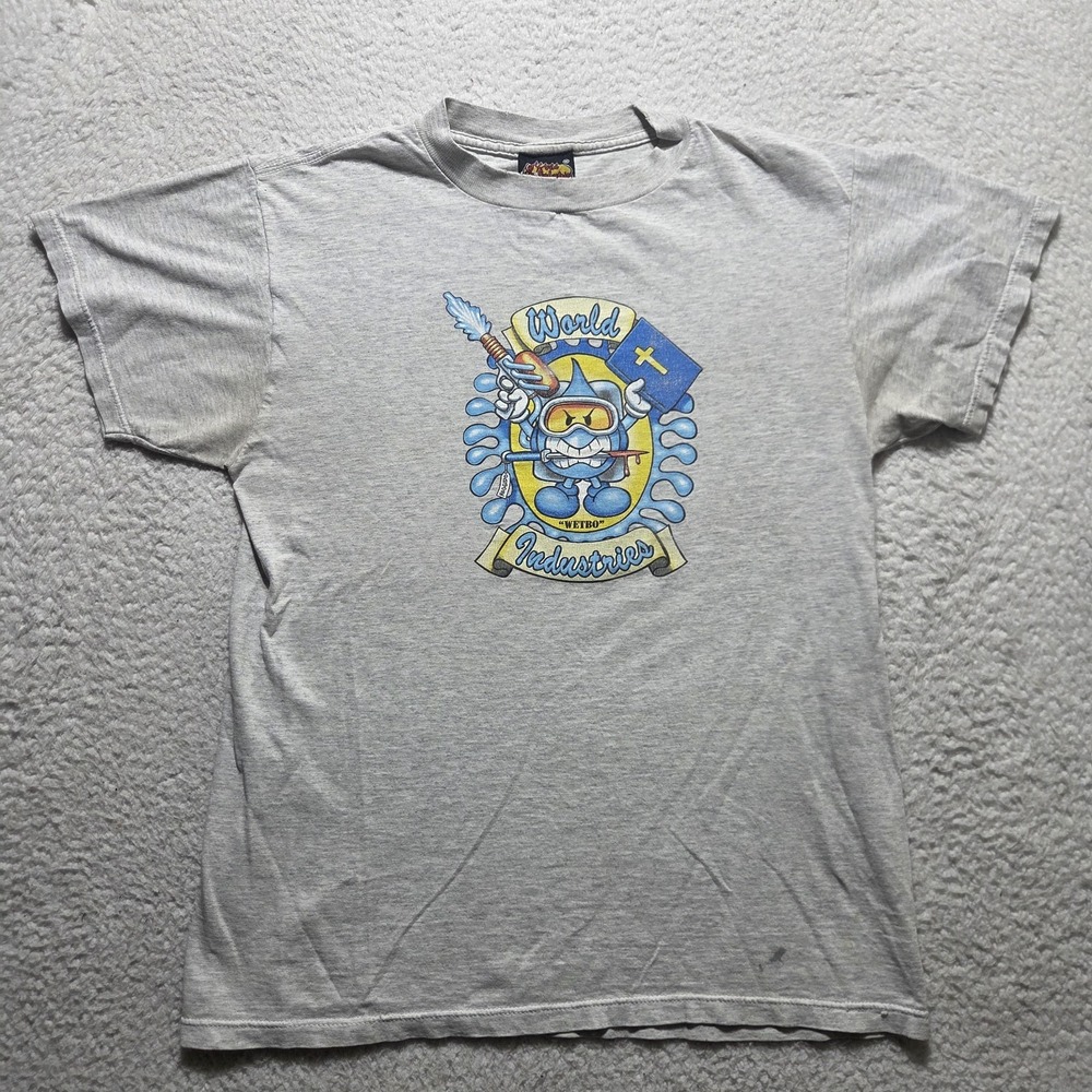 Vintage 90s World Industries Flame T Shirt Size Medium Made In USA Skater